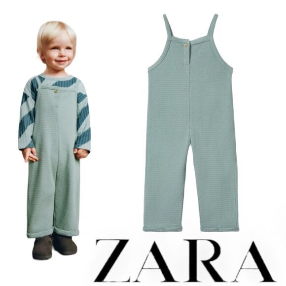 ZARA Kids | Blue -Green | RIB JUMPSUIT PREMIUM - Picture 1 of 8